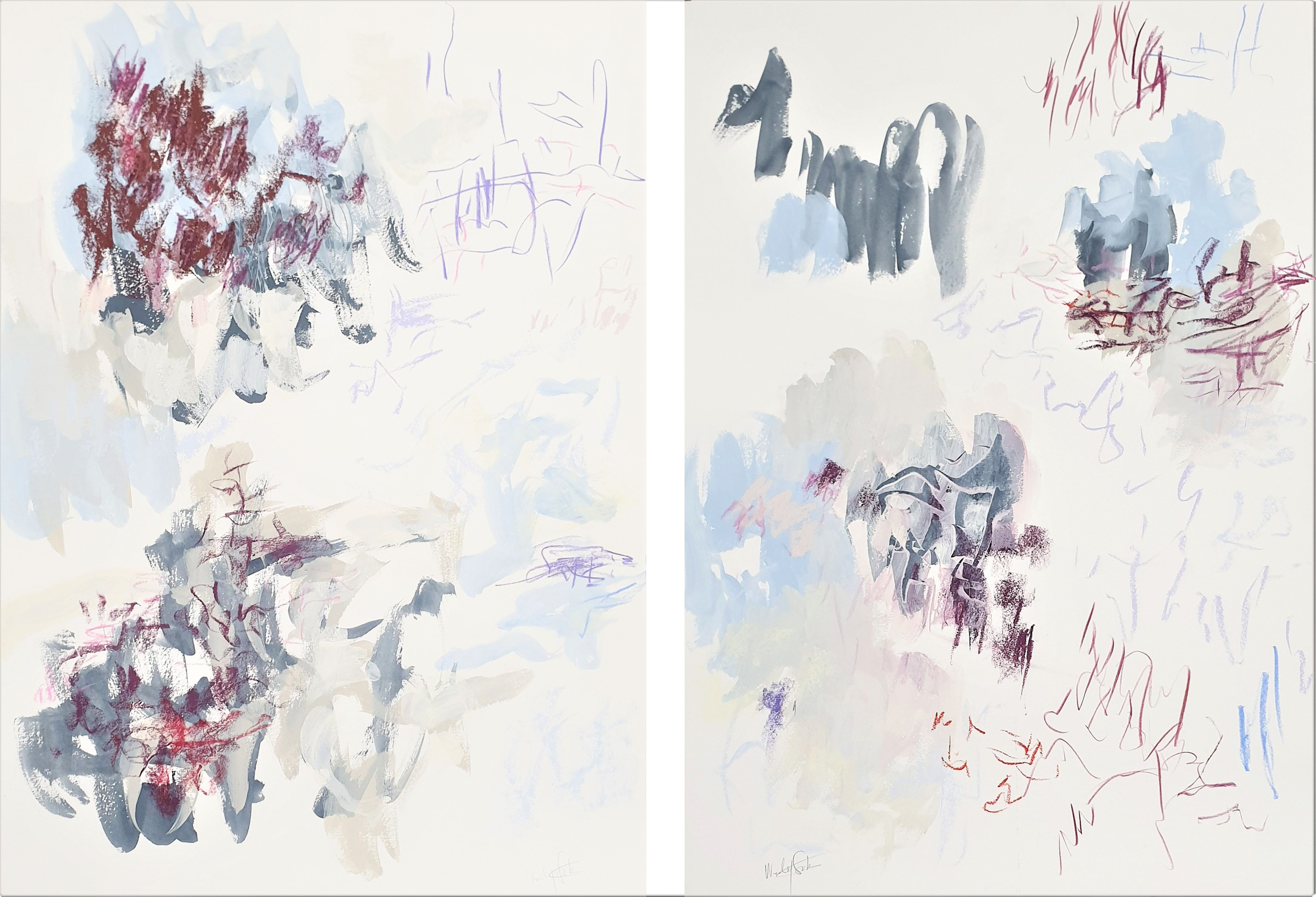 whispers of memory I and III  work on paper as diptych each 70cm x50cm 