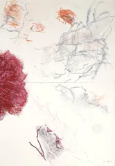 Adrift and Between Stones. unique state monotype 100cmx70cm - wendy stokes
