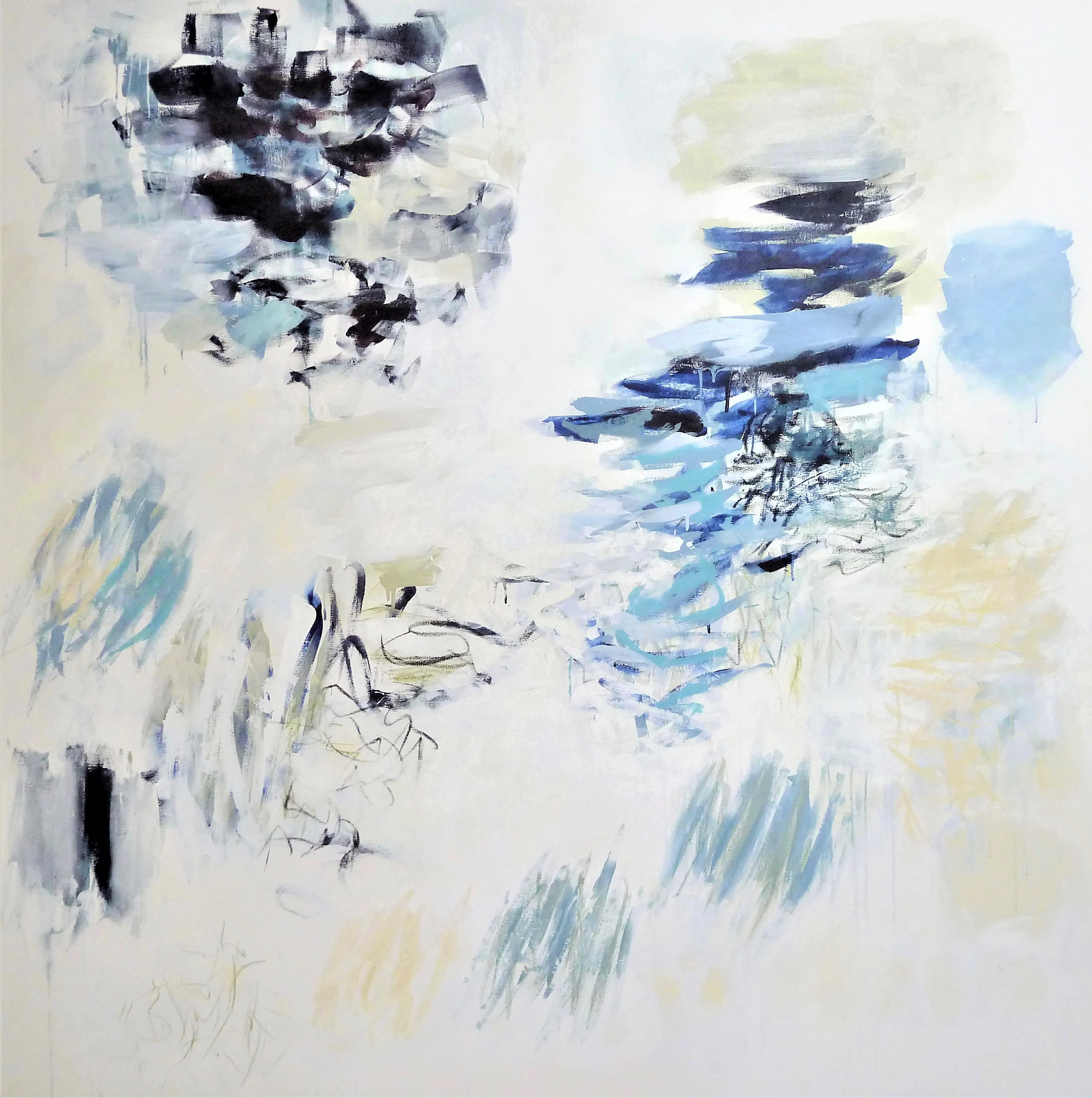 wendy stokes _windward 1_acrylic and oilstick on canvas 183cmx183cm