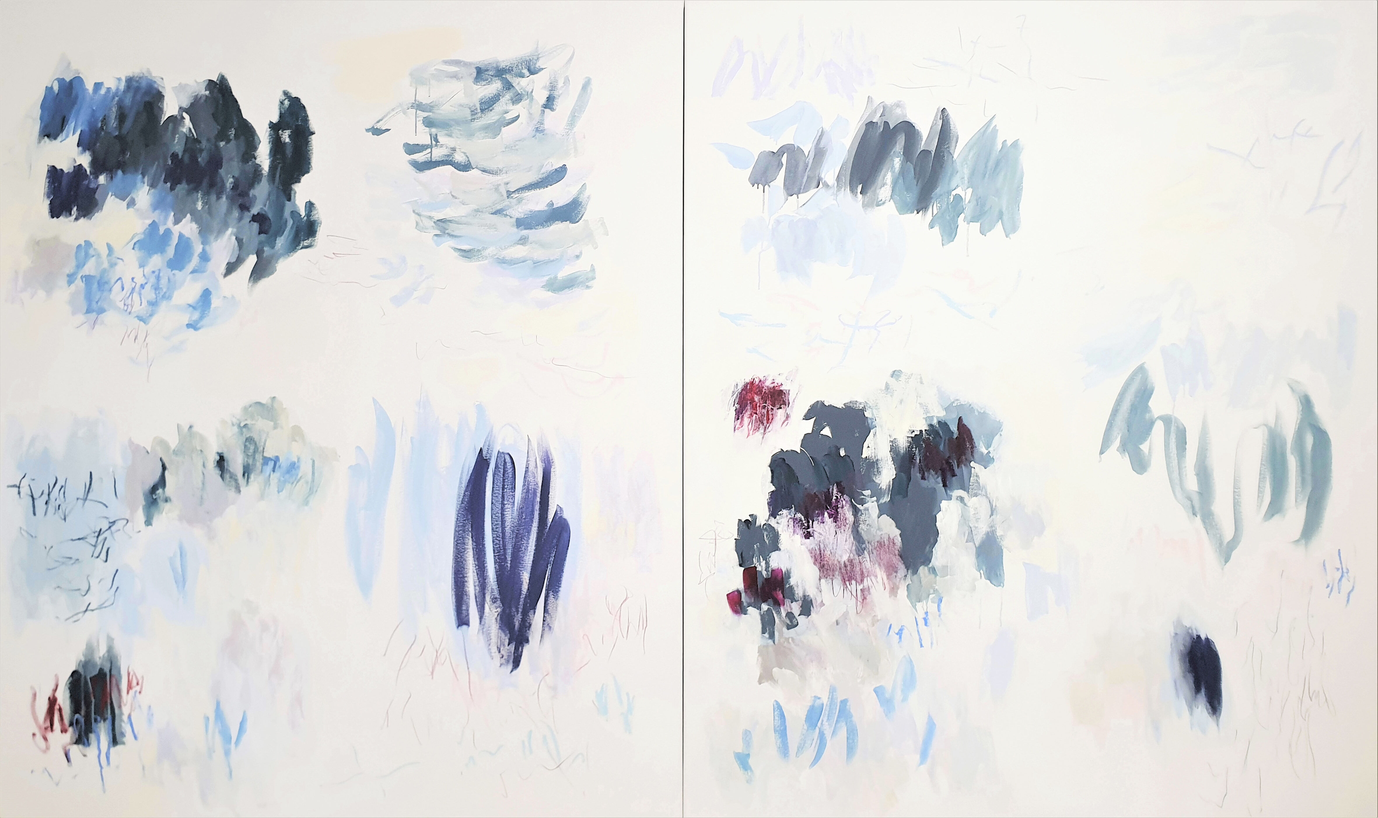 shifting spaces I and II diptych_acrylic and oilstick on canvas_183cm x304cm - Copy